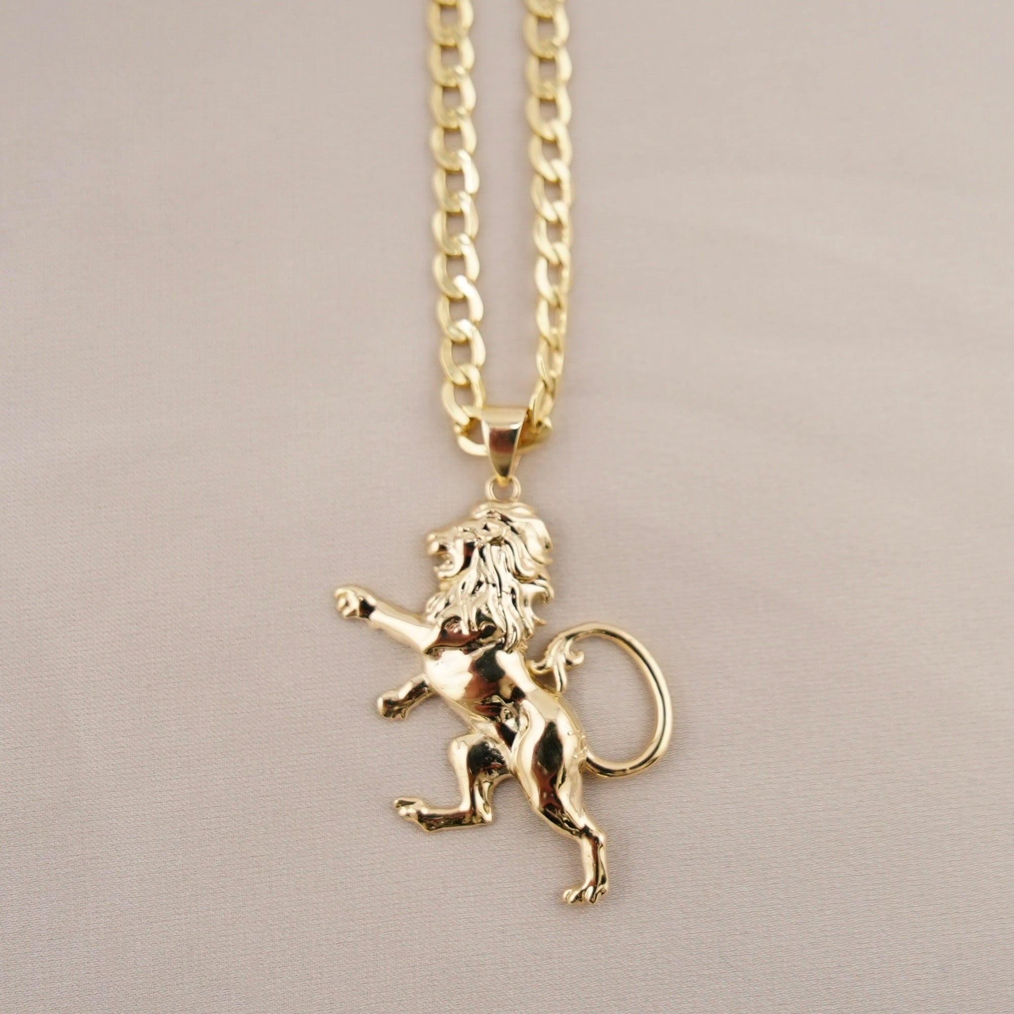 14k Gold Lion Chain Set