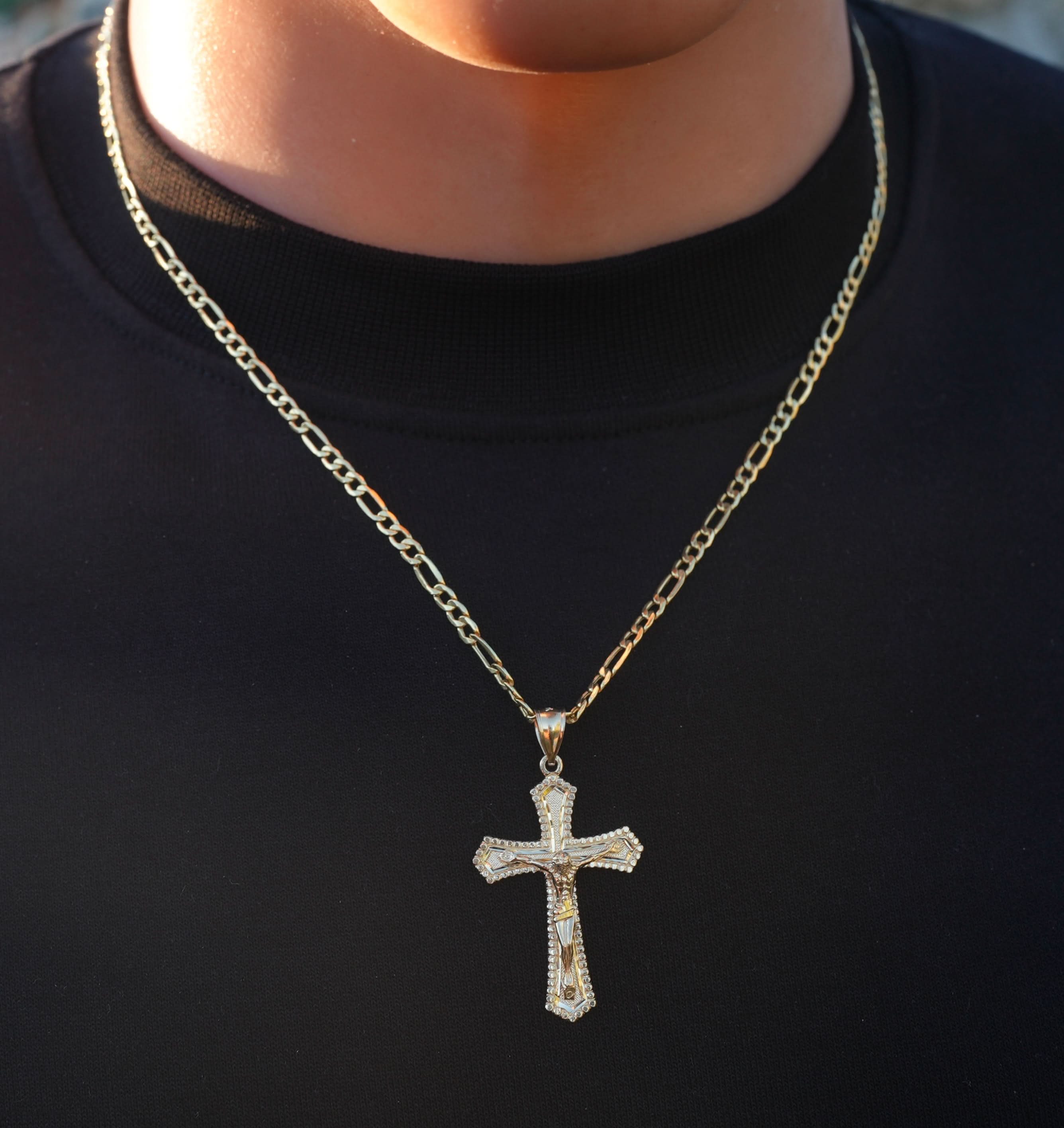 14k Gold Cross Pendant or Chain Set