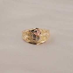 14k Gold Rose Ring . 081