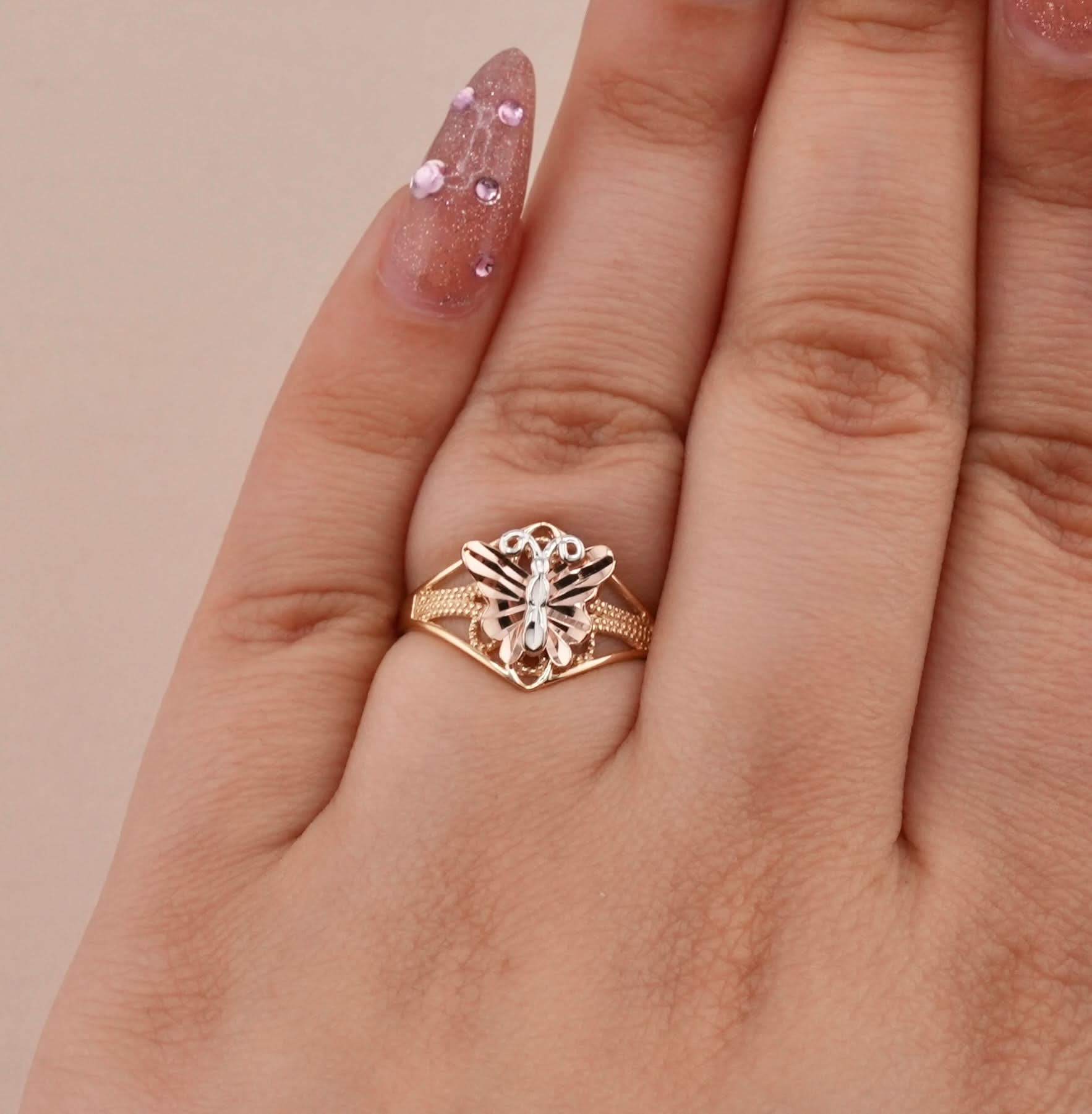 14K Gold Butterfly Women's Ring