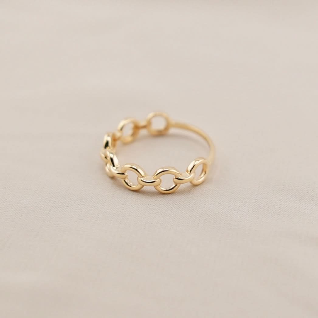 14k Gold Chain Link Ring