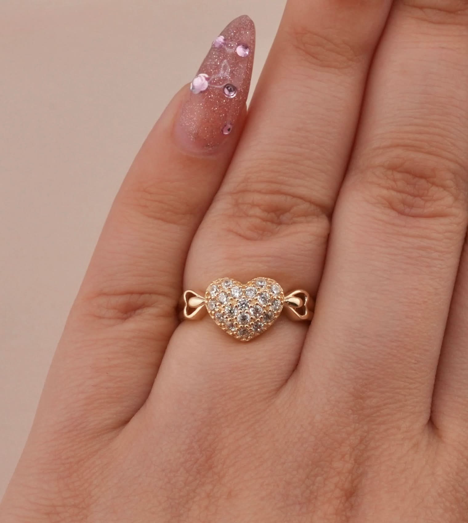 14K Gold Heart Women’s Ring