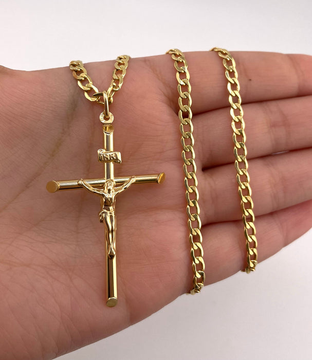 14k Gold Cross Chain Set CBP#4