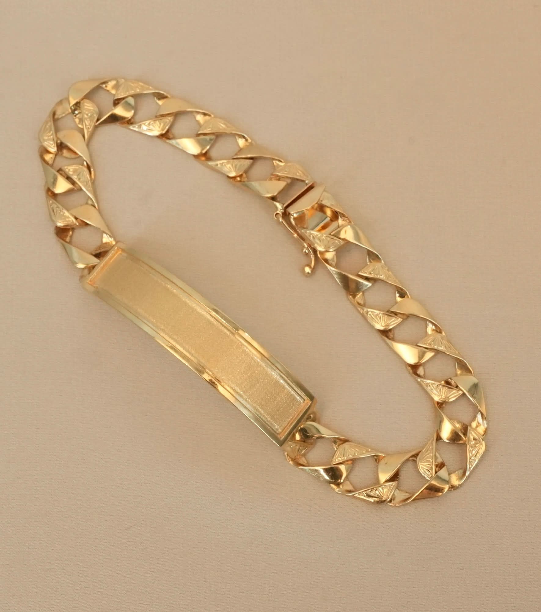 14K Gold Curb ID Bracelet