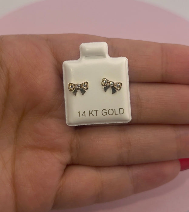 14K Gold Women’s Bow Earrings