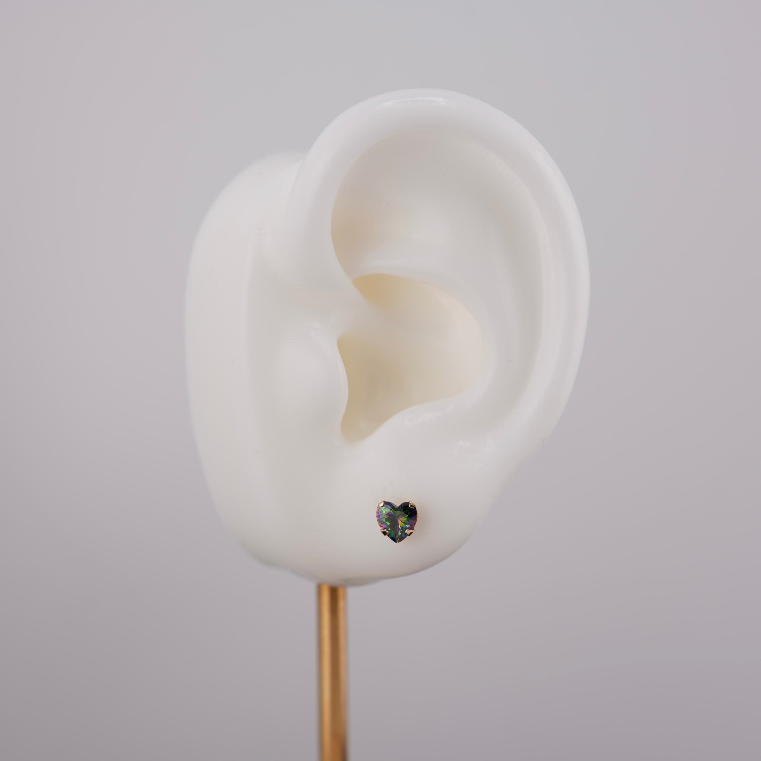14k Gold Heart Earrings