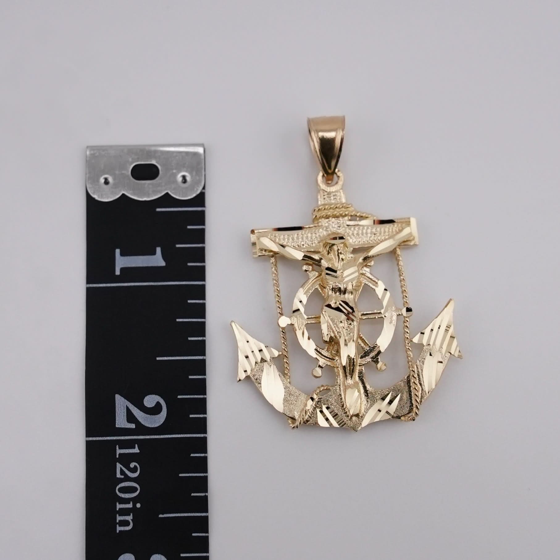14k Gold Medium Anchor Pendant