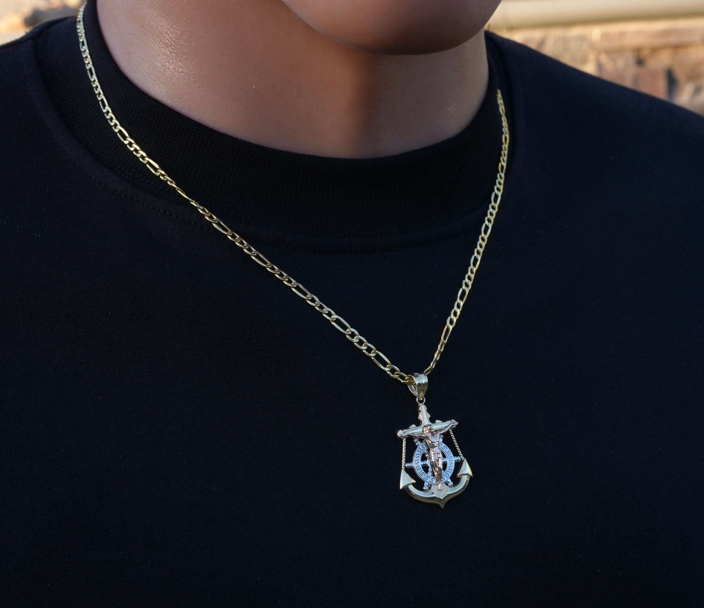 14k Gold Anchor Pendant or Chain Set