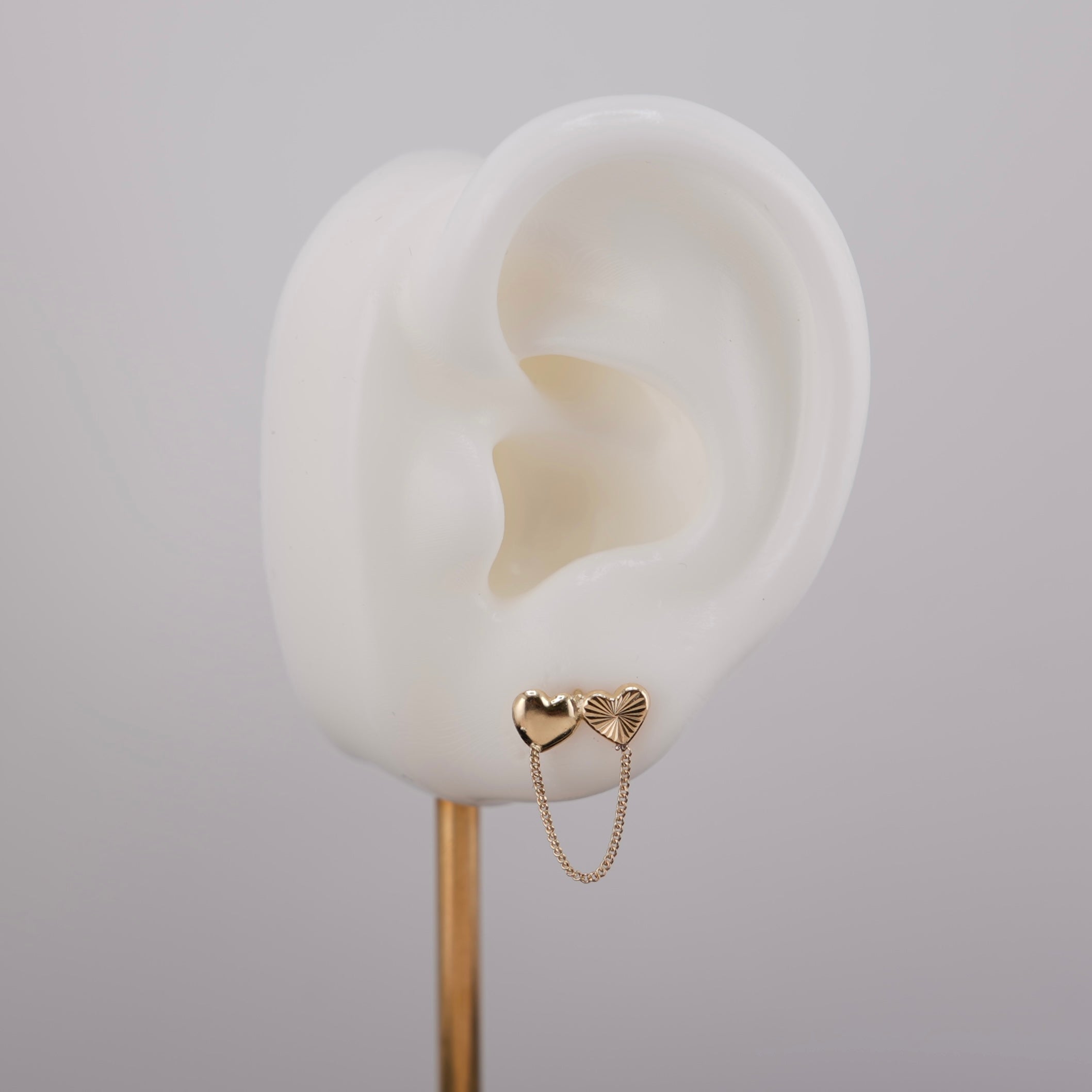14k Gold Heart Earrings