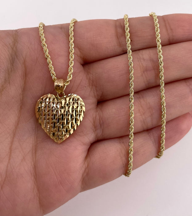 14k Gold Heart Chain Set CBP#36