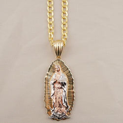 14k Gold XL Virgencita Chain Set