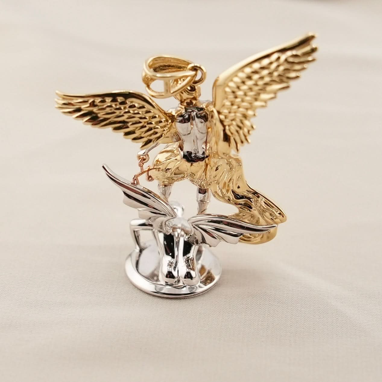 14k Gold Large Saint Michael Archangel Pendant