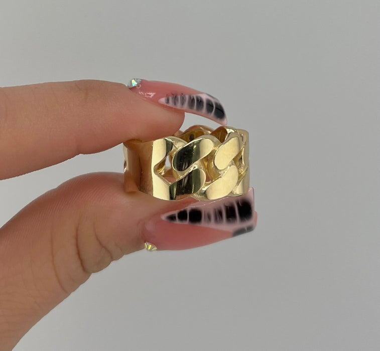 14k Gold Miami Cuban Ring . R60-20