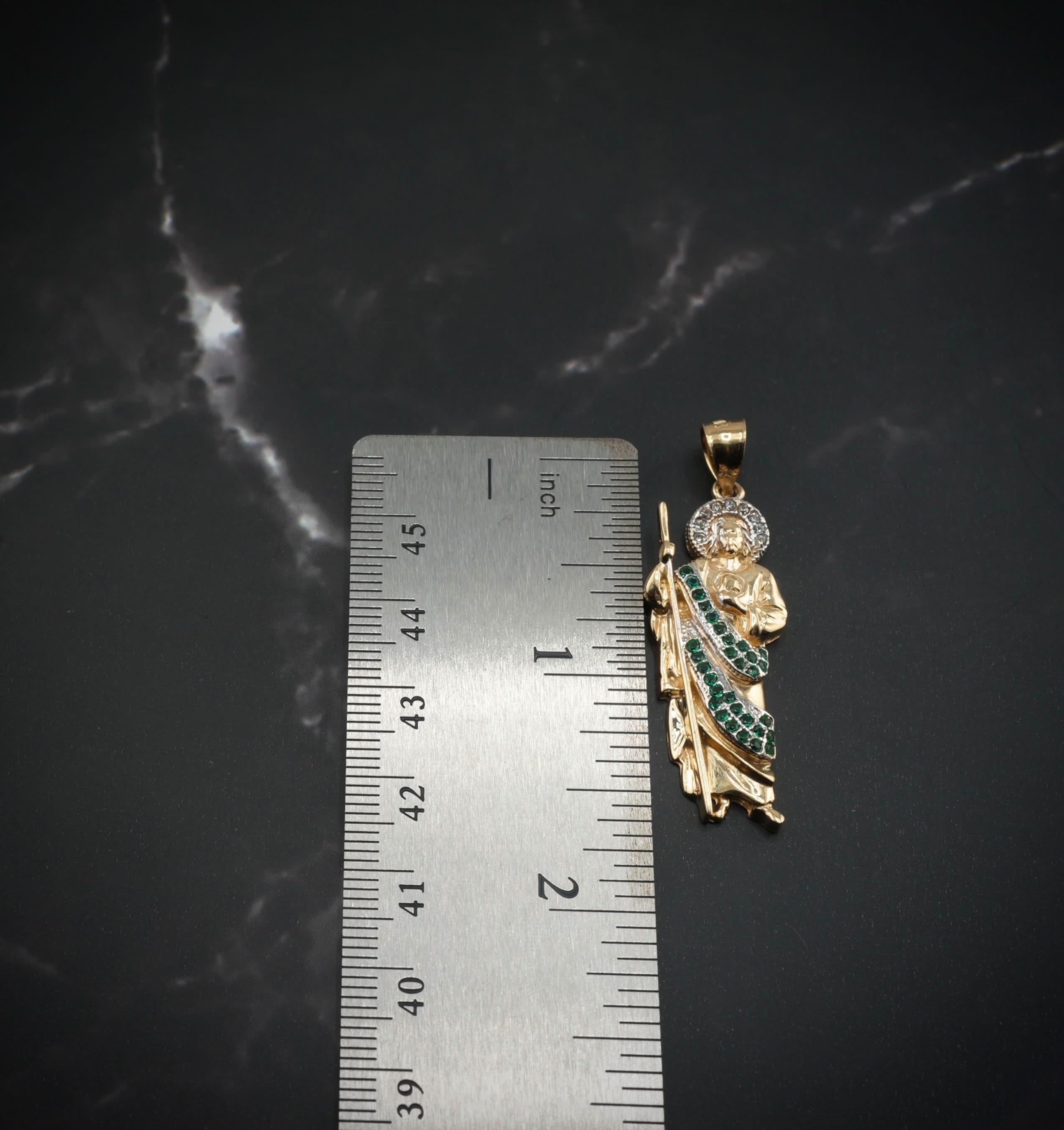 14k Gold San Judas Pendant or Chain Set .