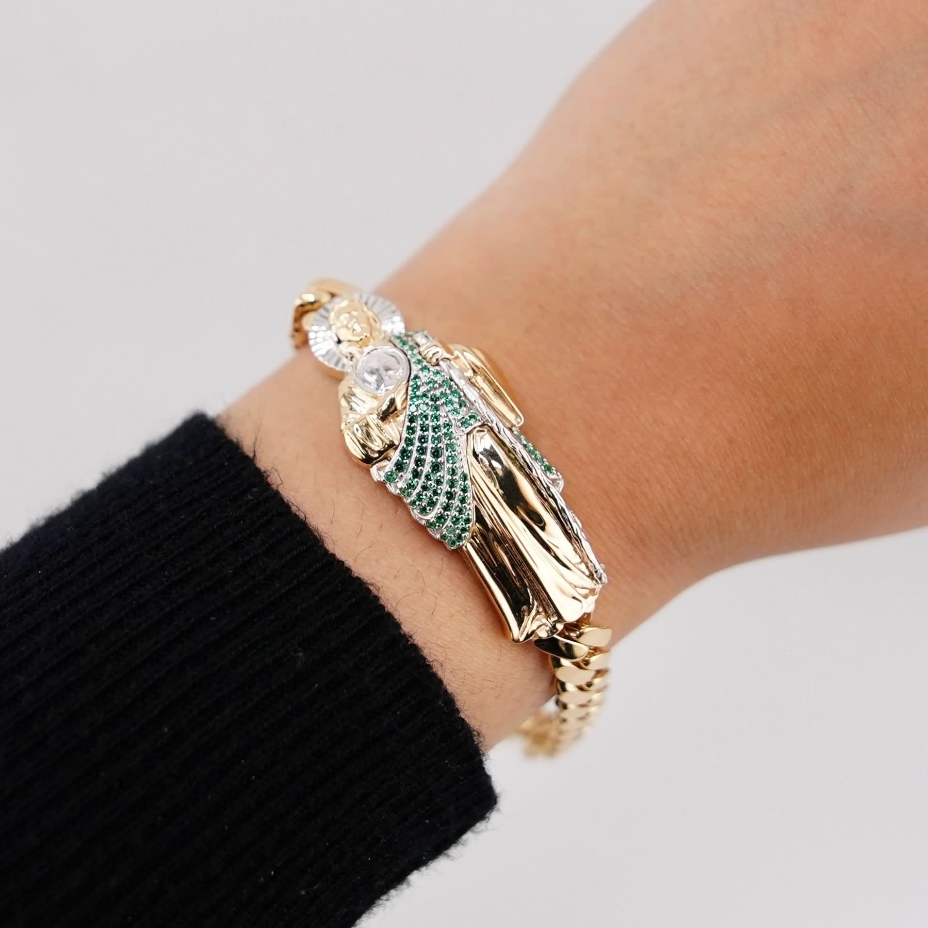 14k Gold Medium San Judas Bracelet