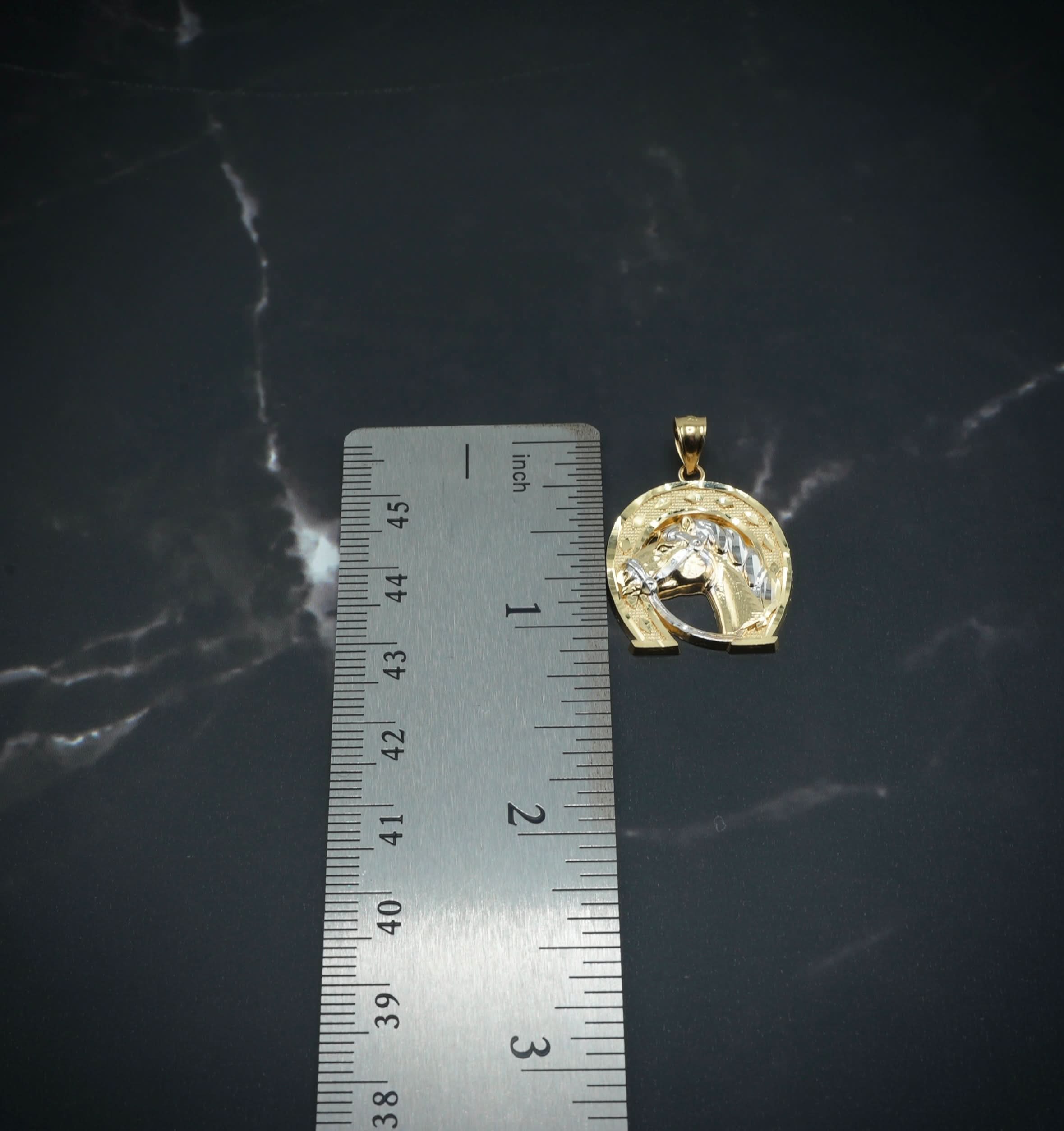 14k Gold Horseshoe Pendant or Chain Set