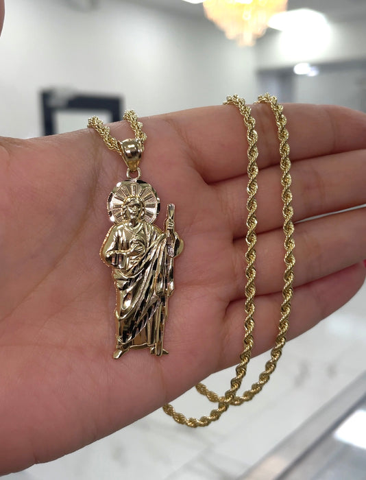 14k Gold San Judas Chain Set CBP#10