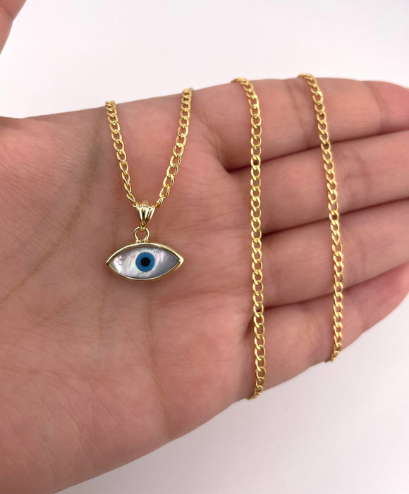 14k Gold Evil Eye Chain Set CBP#58