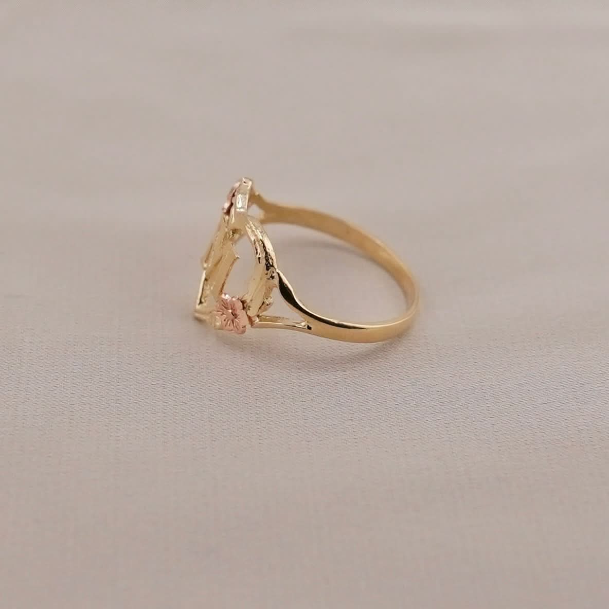 14K Gold Initial Heart Women’s Ring . 026
