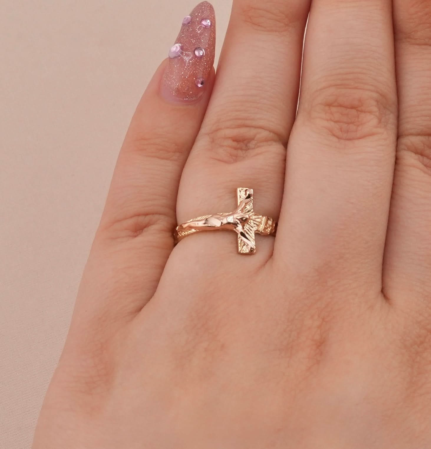 14K Gold Cross Women’s Ring