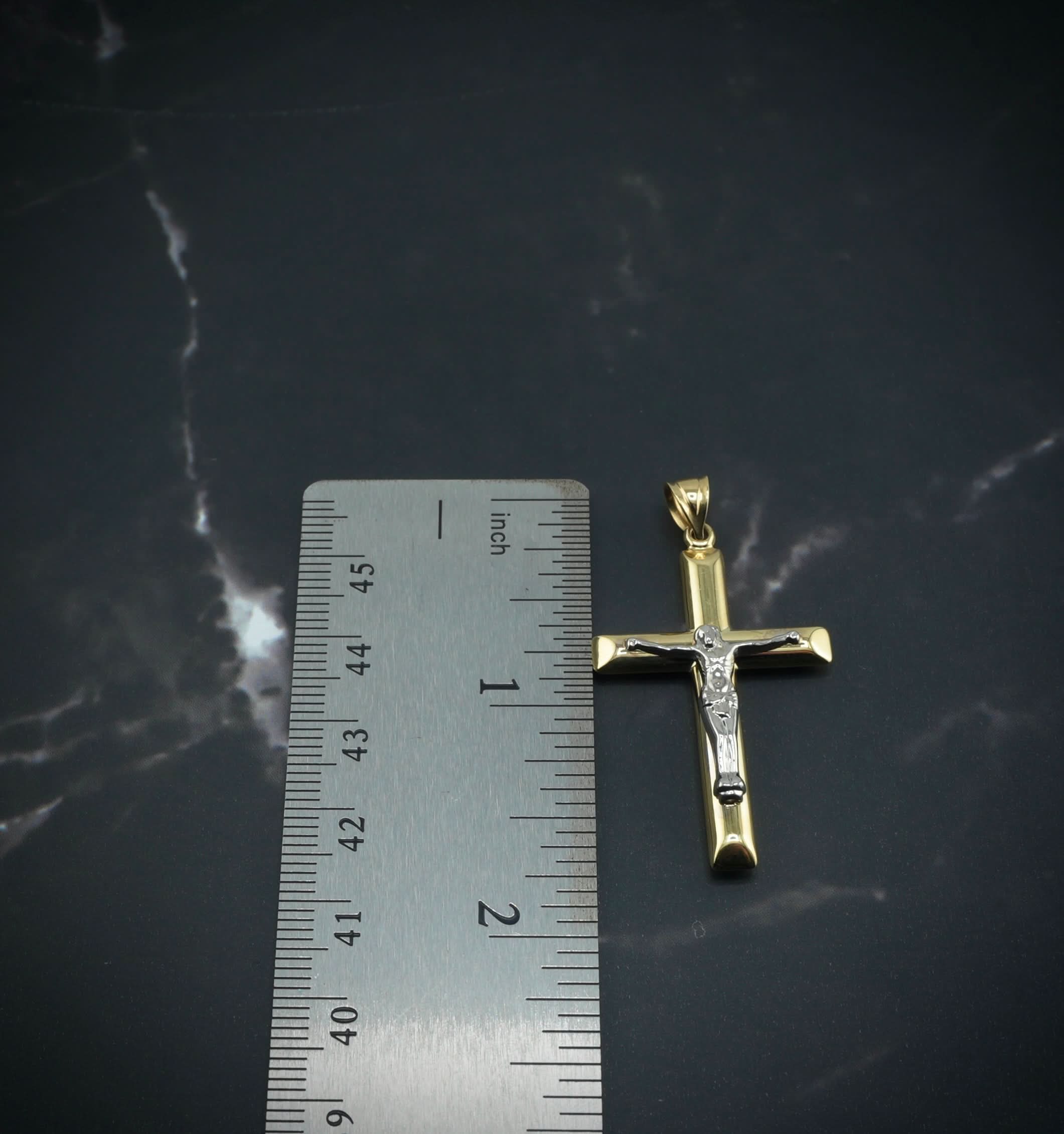 14k Gold Cross Pendant or Chain Set . PT-2528