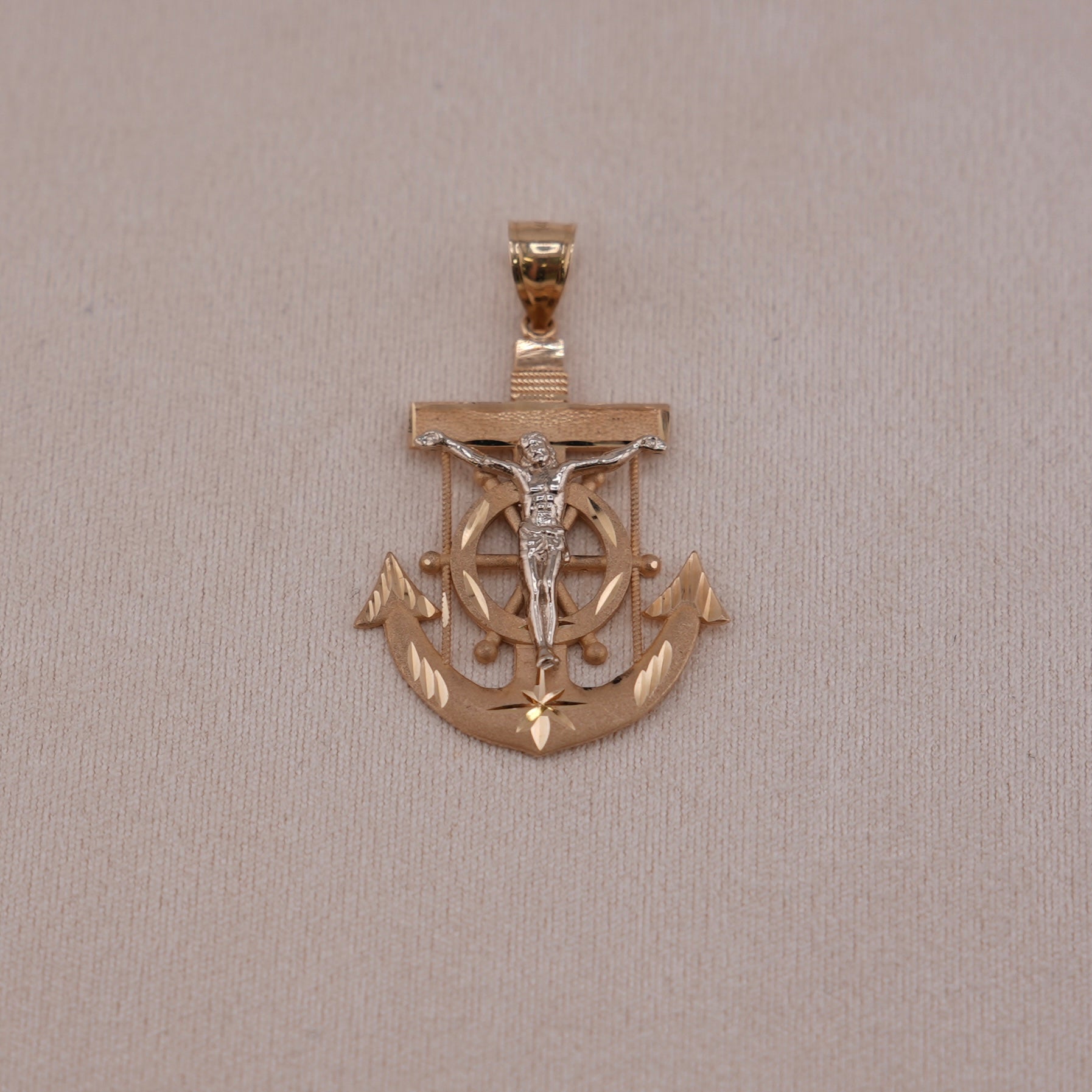 14k Gold Anchor Pendant