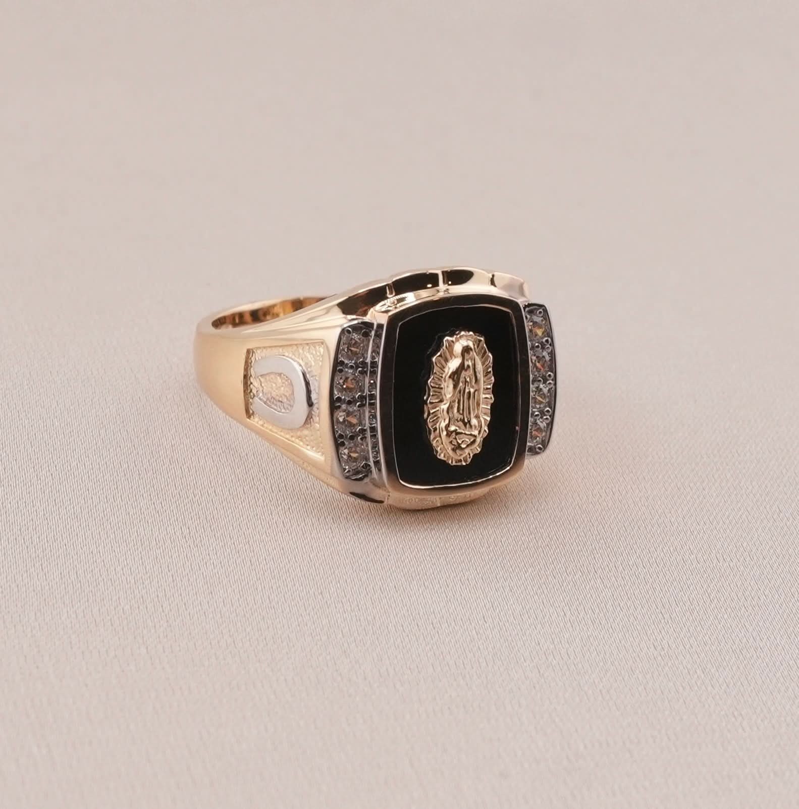 14K Gold Virgencita Men's Ring