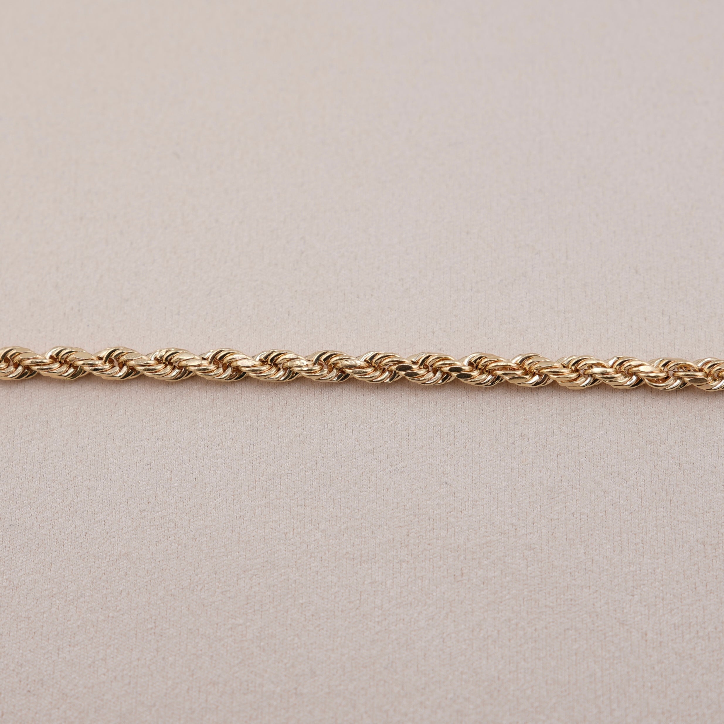 14k Gold Hollow Rope Bracelet 4.8mm
