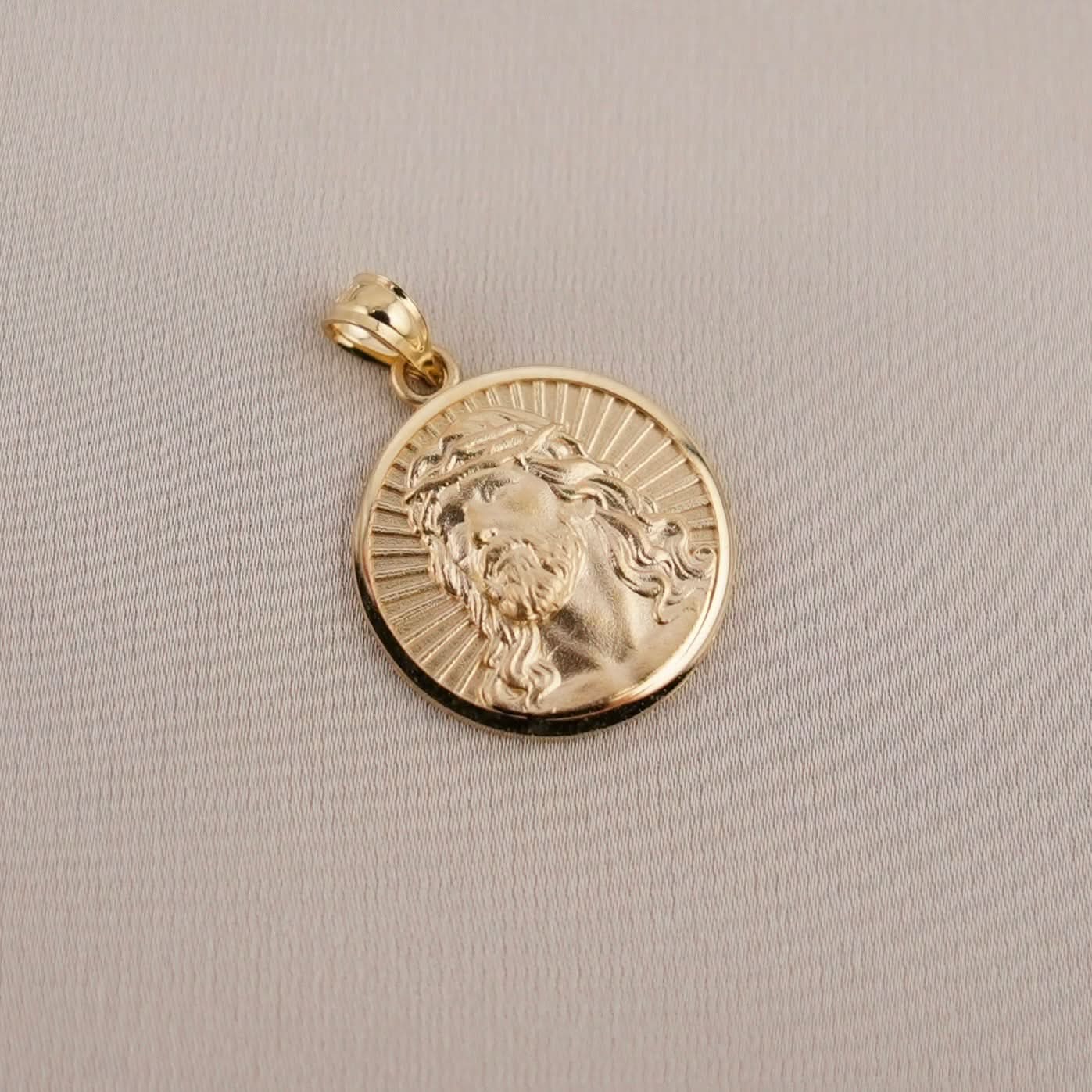 14k Gold Jesus Pendant