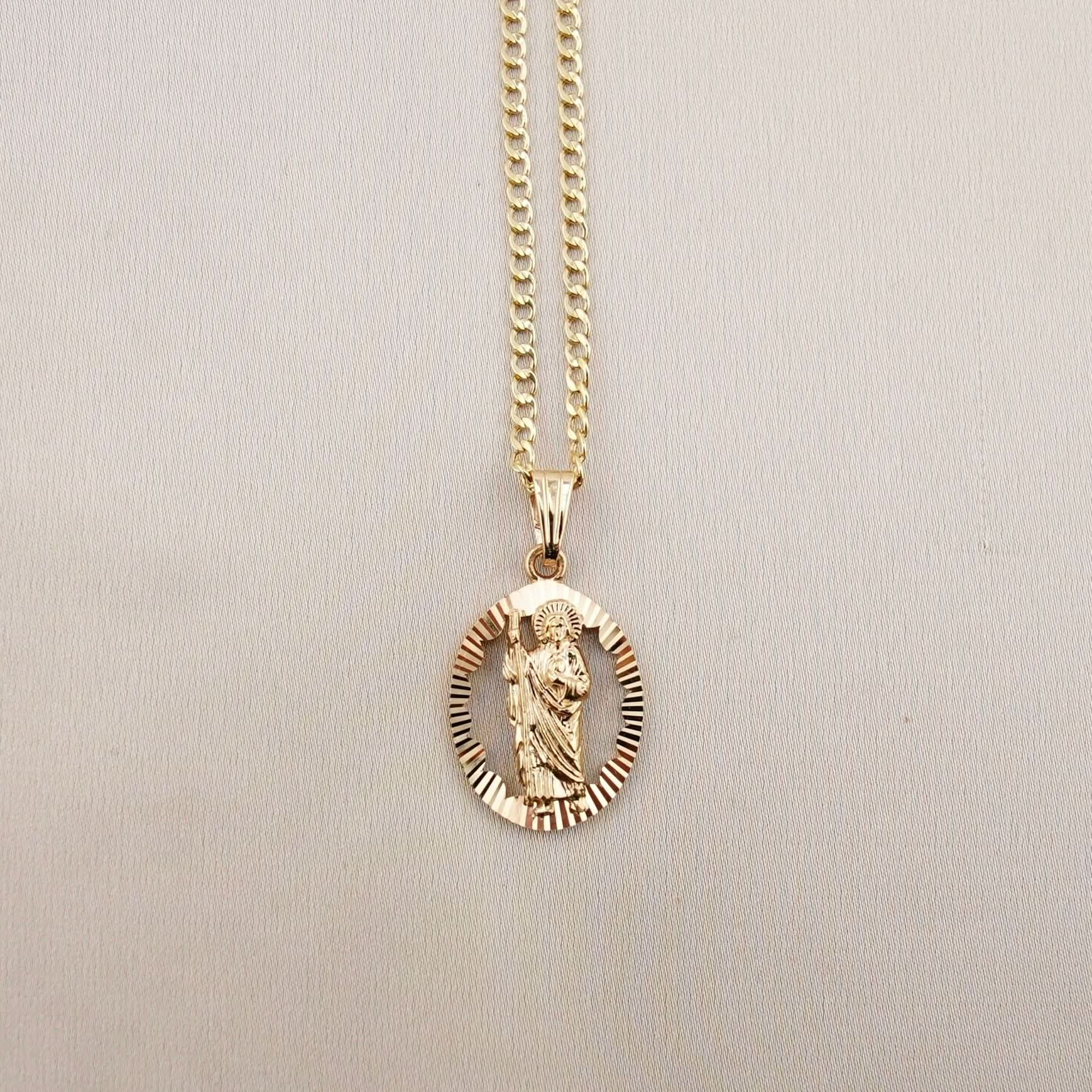 14k Gold San Judas Chain Set