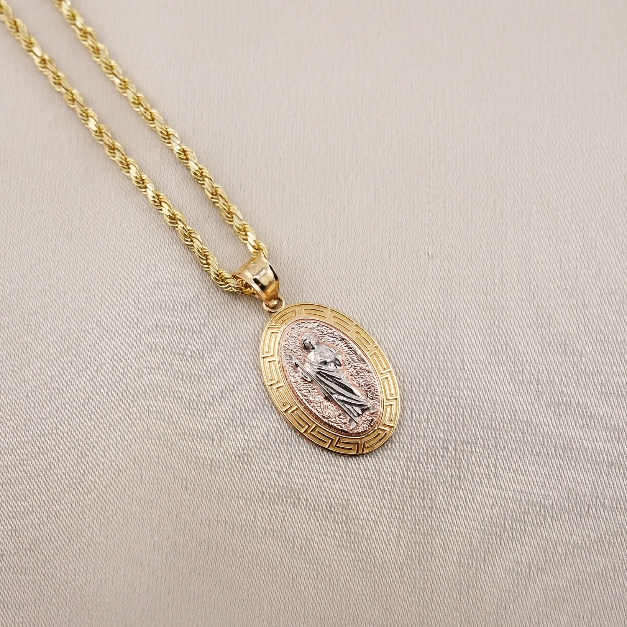 14k Gold San Judas Chain Set