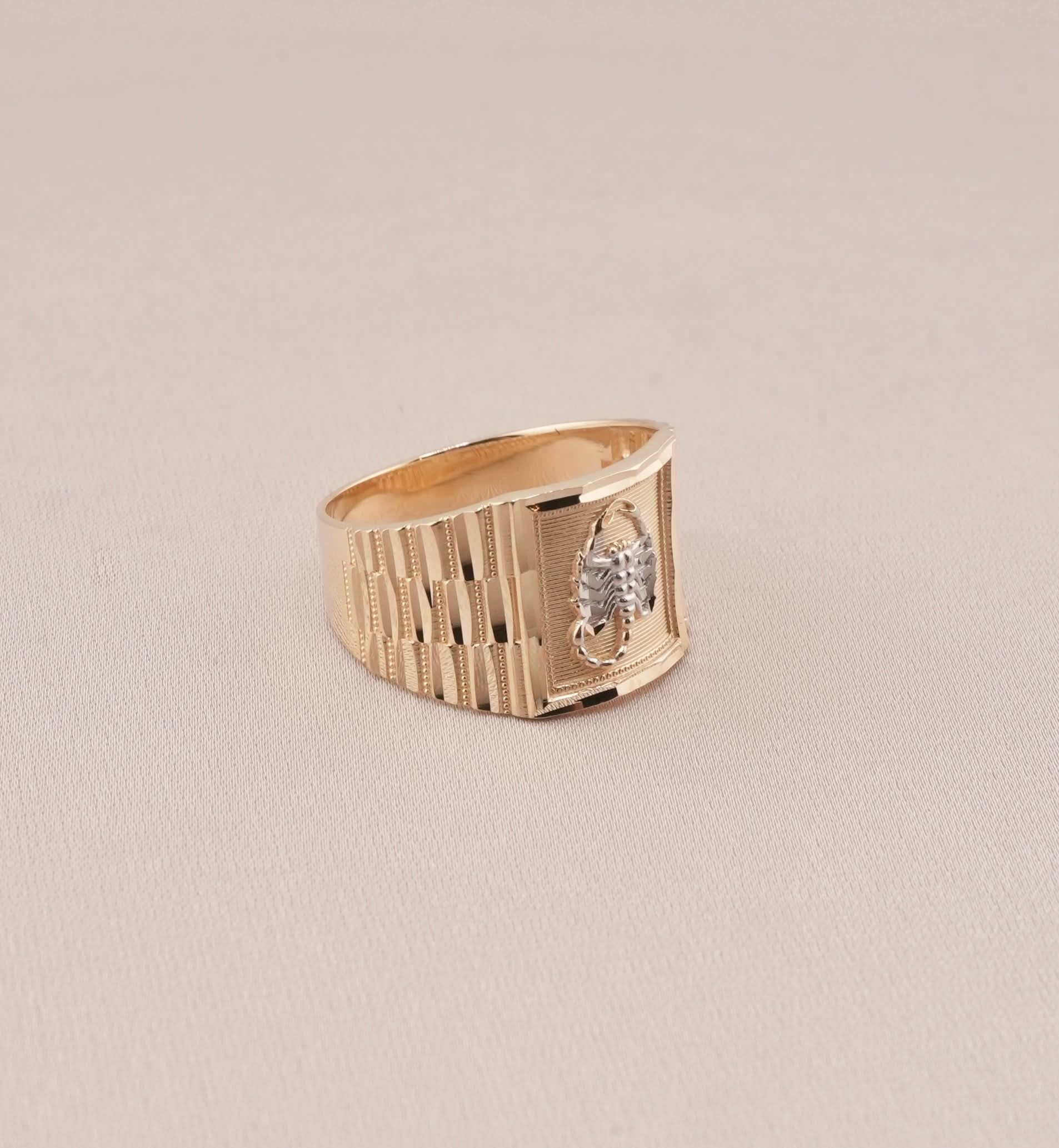 14K Gold Scorpion Men's Ring