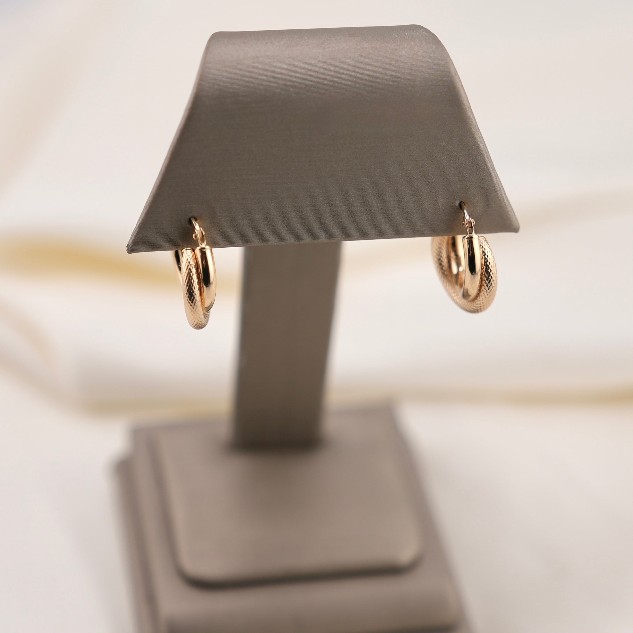 14k Gold Fancy Hoop Earrings