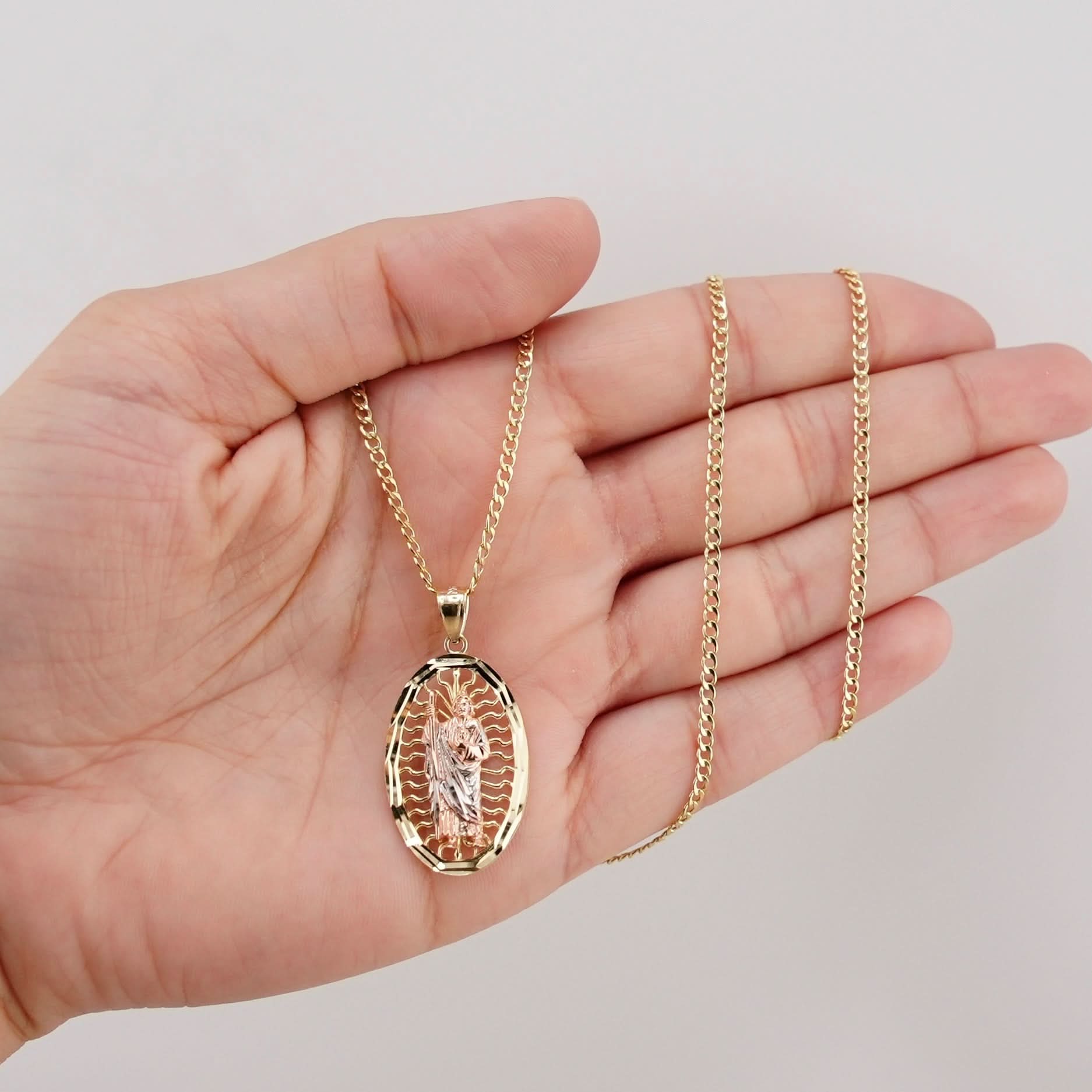 14k Gold San Judas Chain Set