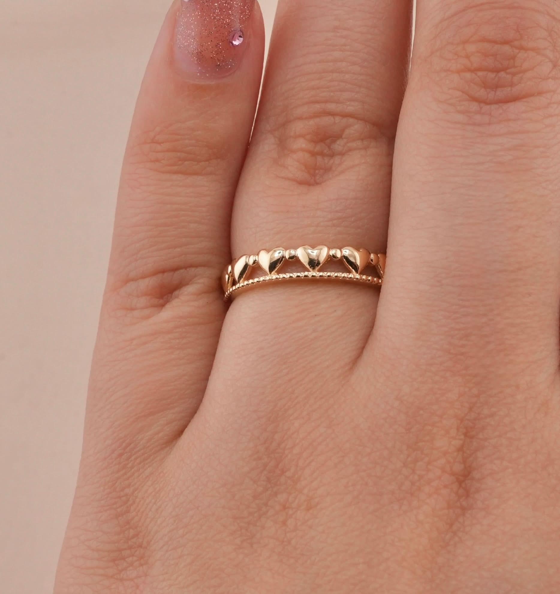 14K Gold Heart Women's Ring