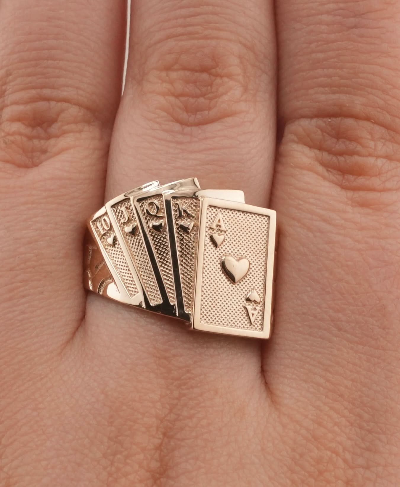 14K Gold Deck Of Cards Men's Ring