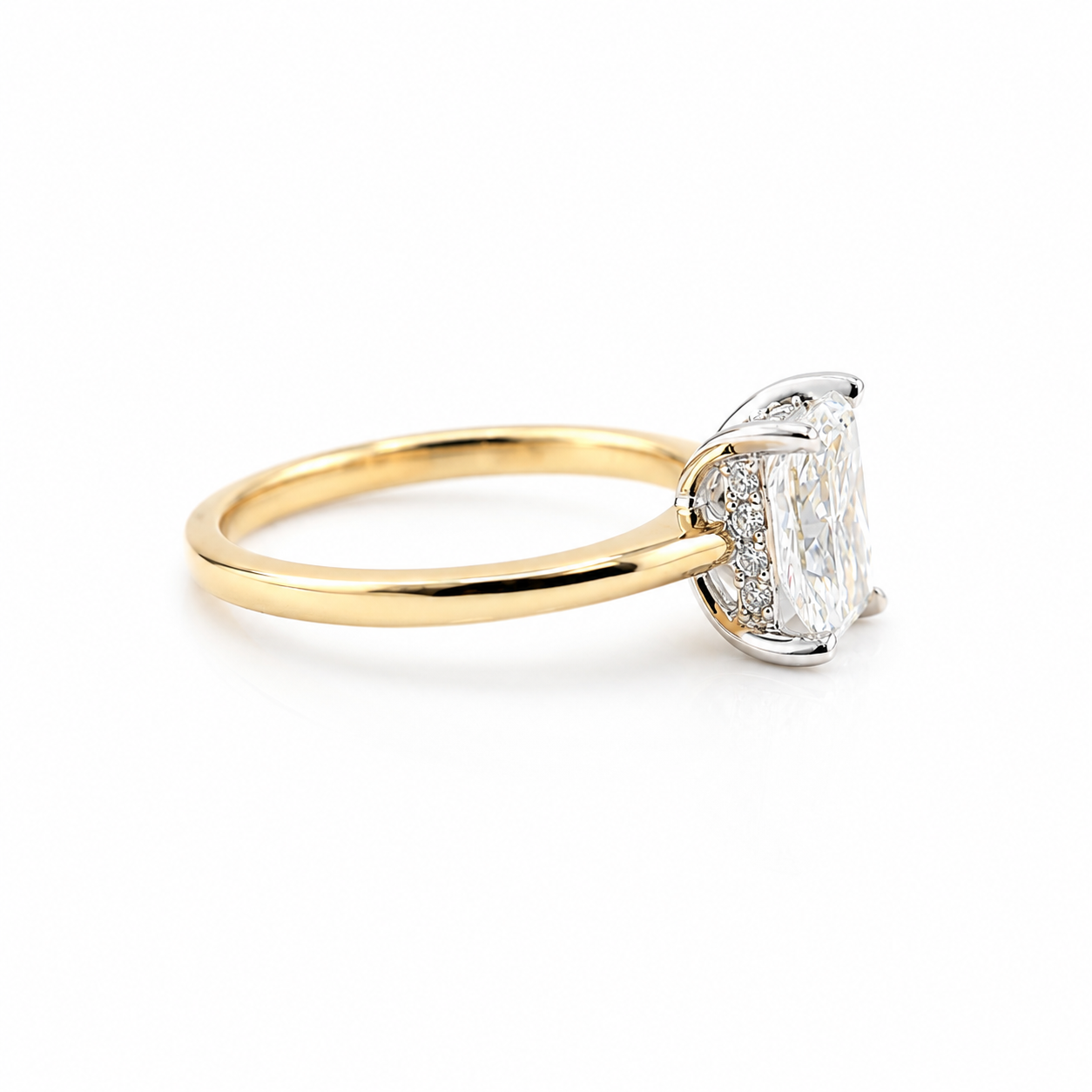 14k Gold Radiant Lab Diamond Ring 1.64ct