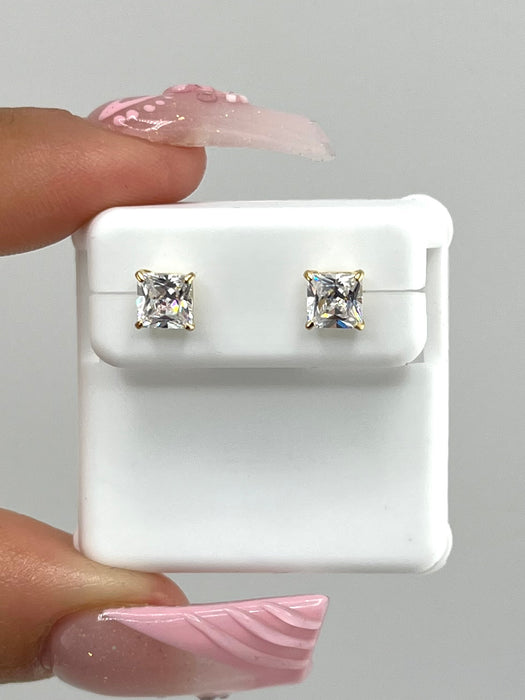 10k Square Earrings 5mm