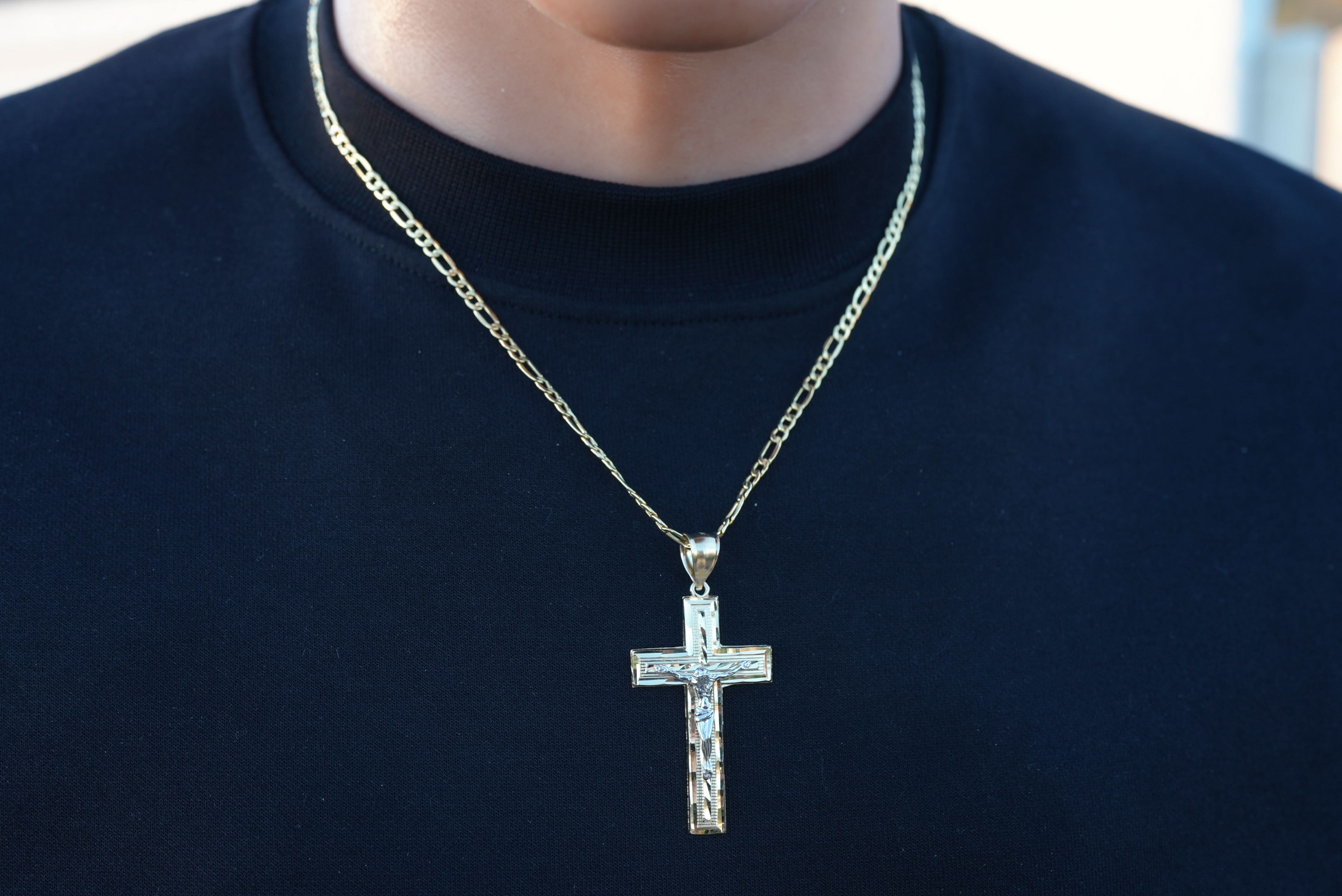 14k Gold Cross Pendant or Chain Set