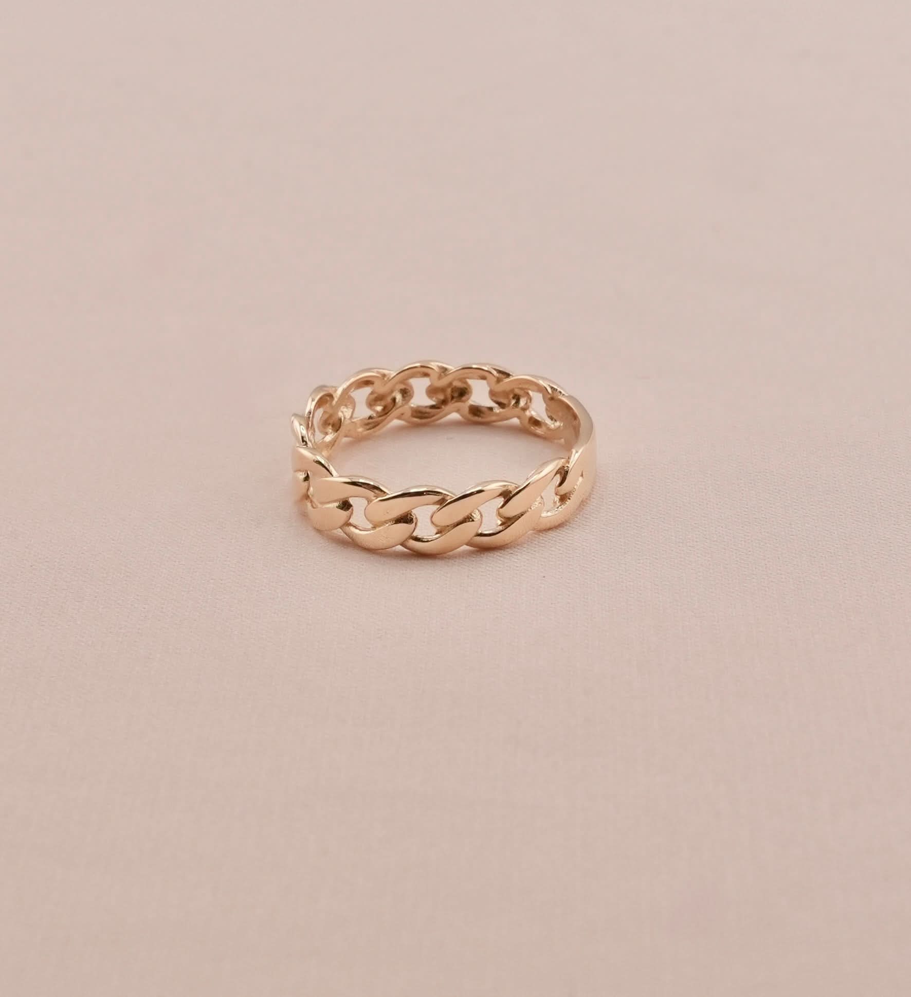 14K Gold Cuban Women’s Ring . 069