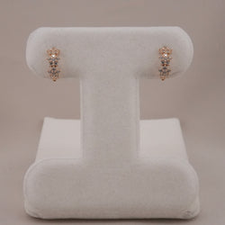 14k Gold Flower Huggie Earrings