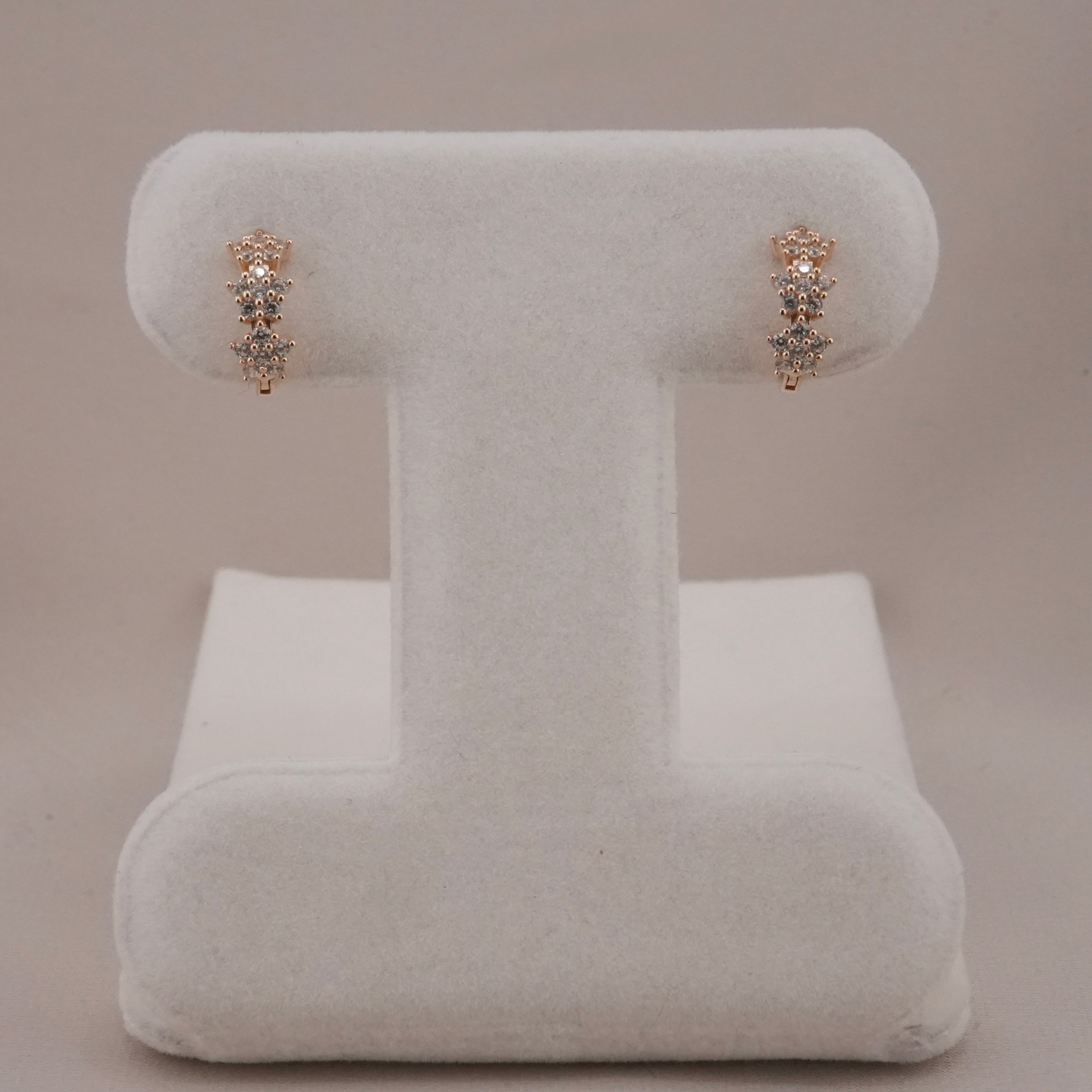 14k Gold Flower Huggie Earrings