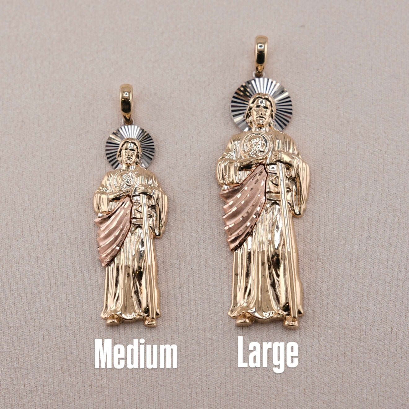 14k Gold Large San Judas Pendant