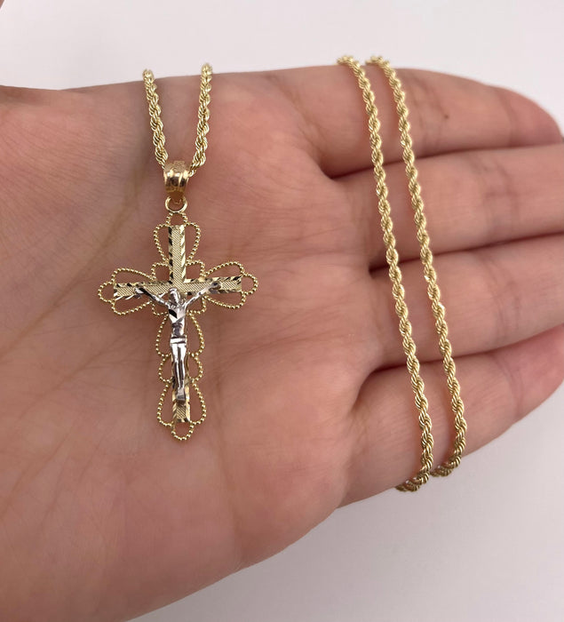 14k Gold Cross Chain Set CBP#50