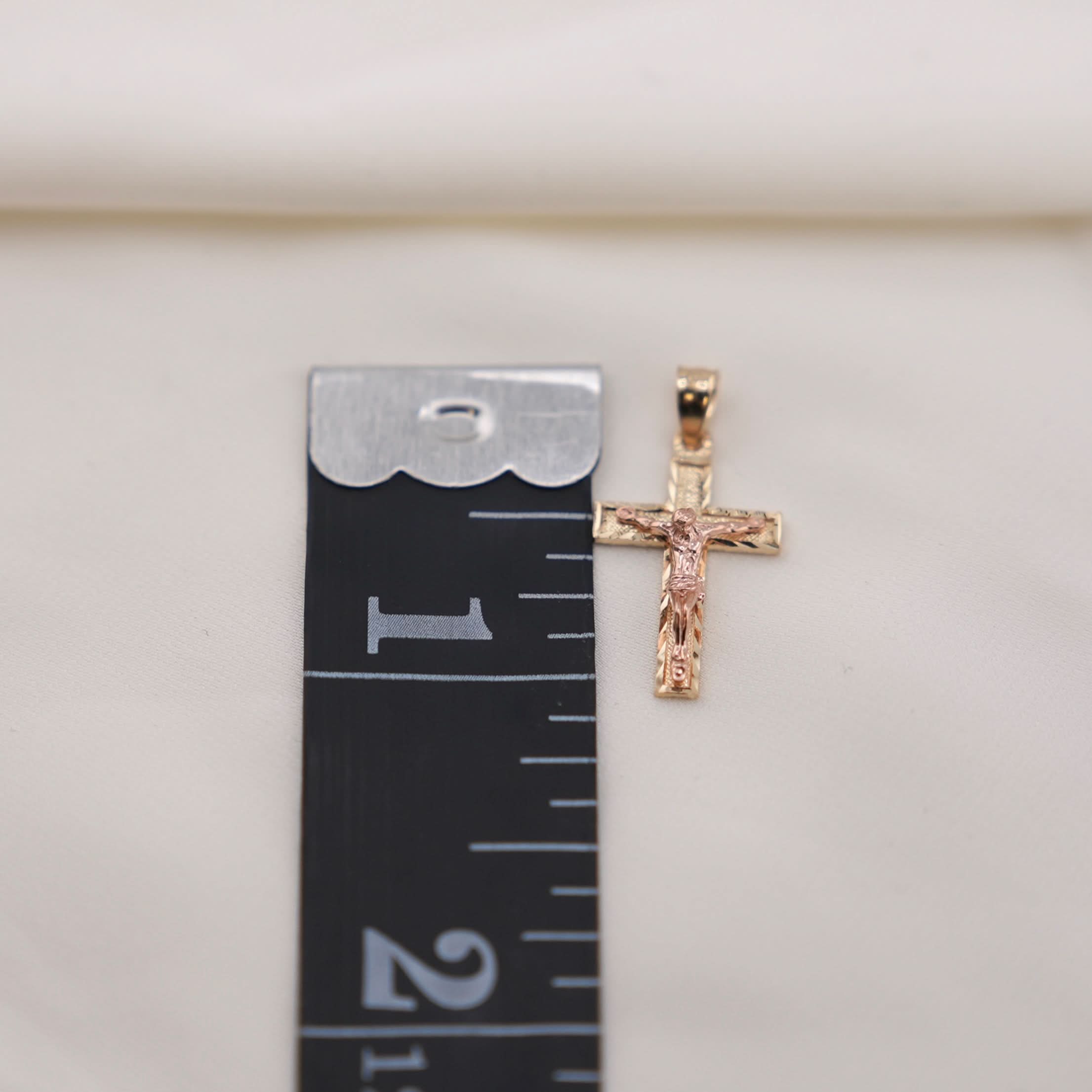 14k Gold Small Cross Chain Set