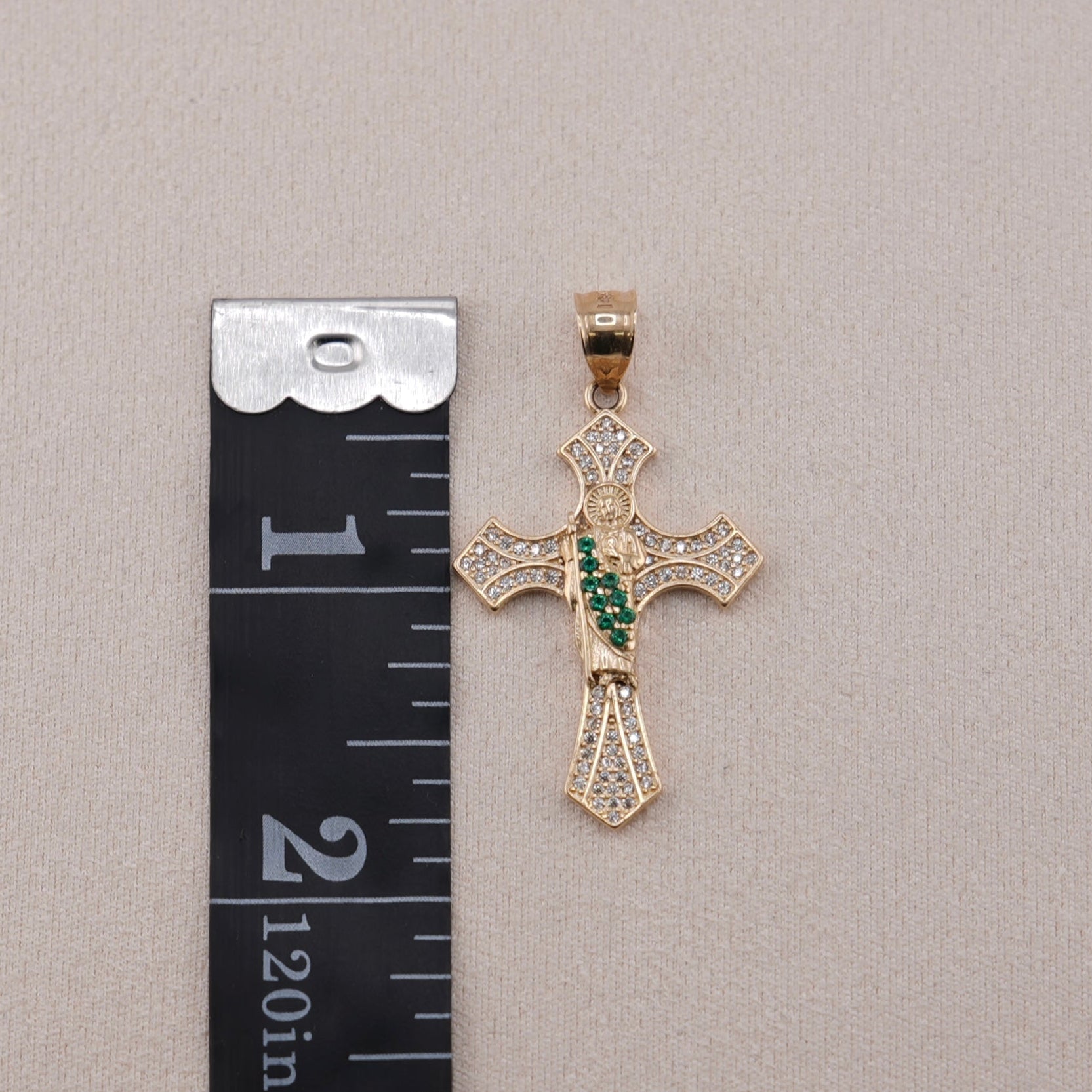 14k Gold San Judas Cross Pendant