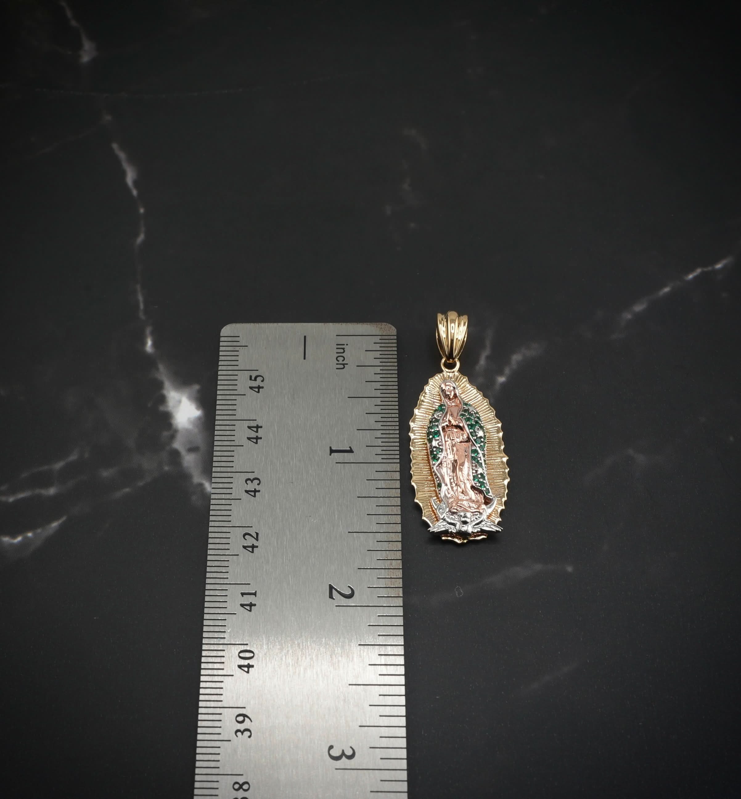 14k Gold Medium Virgencita Pendant or Chain Set