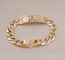 14k Gold Custom Solid ID Bracelet