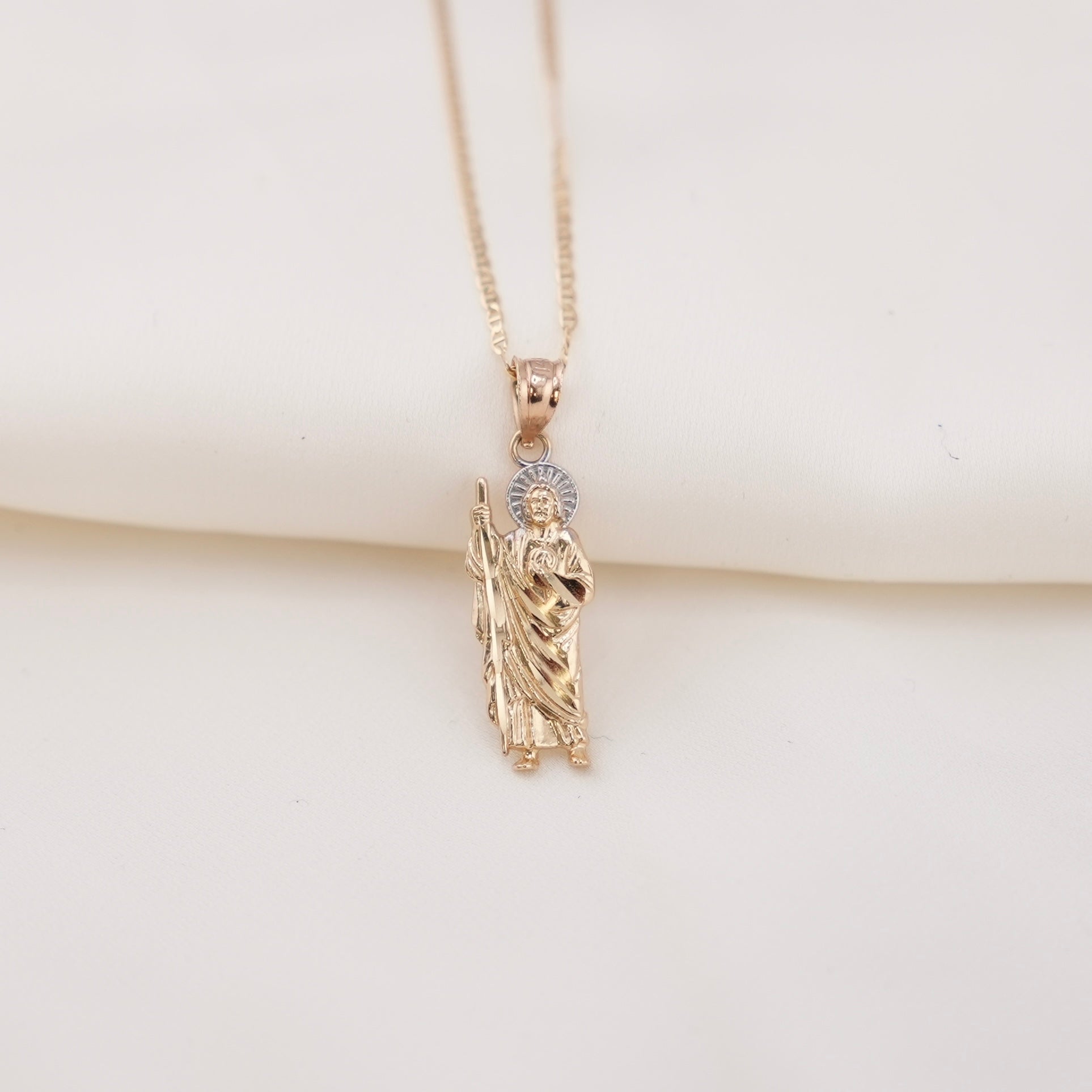 14k Gold Mini San Judas Chain Set