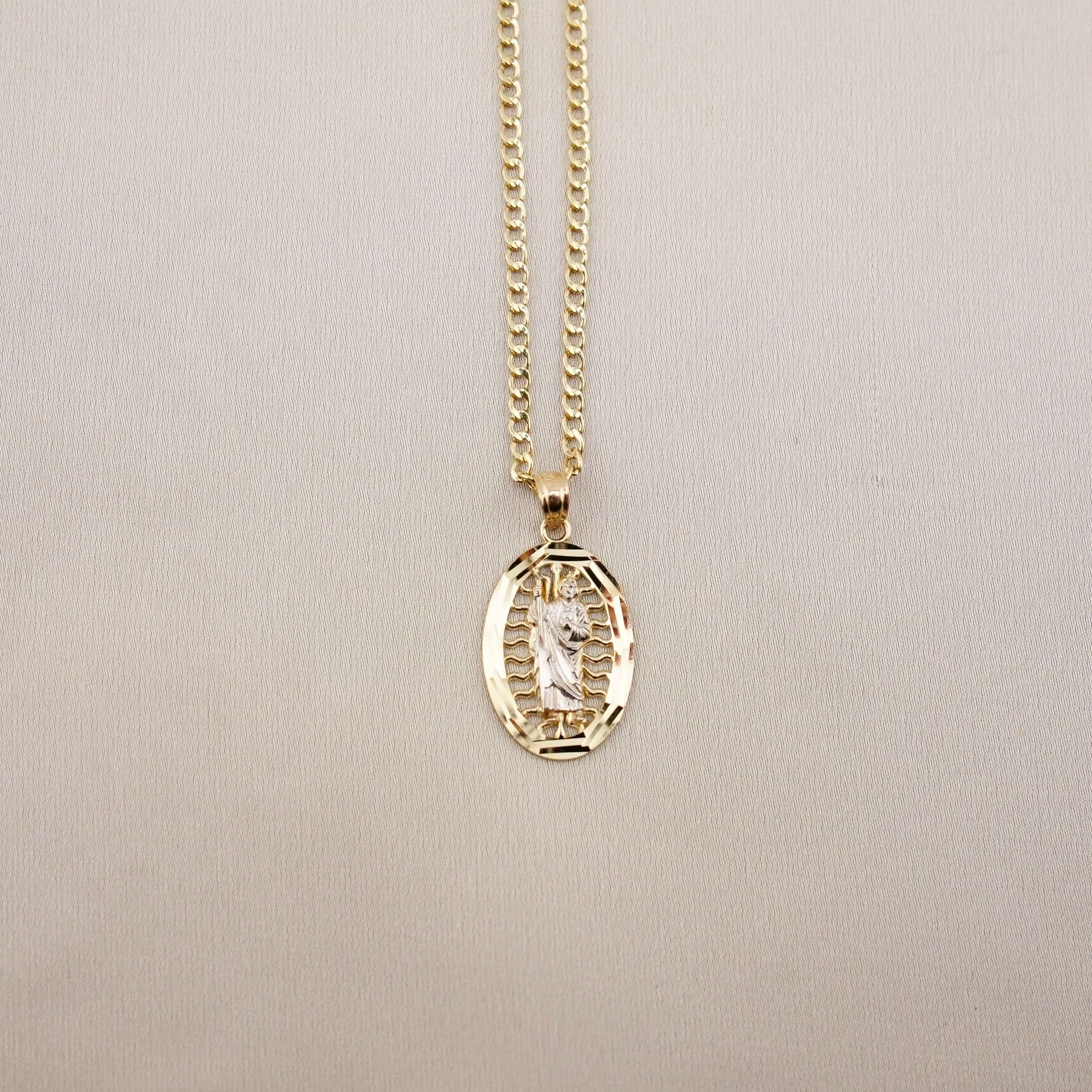 14k Gold San Judas Chain Set